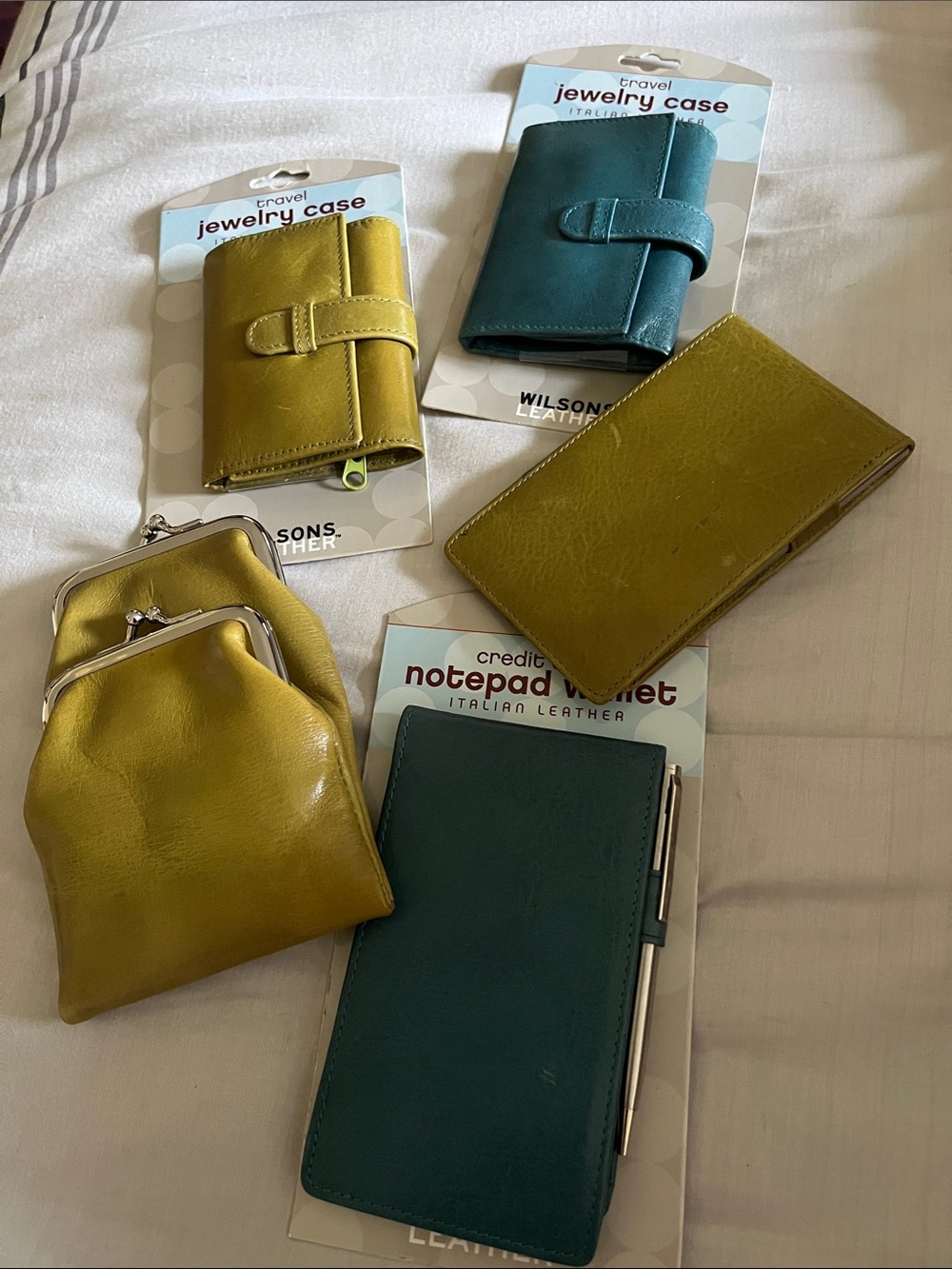 Vintage NWT/deadstock Wilson Italian Leather vintage 5 piece accessory set